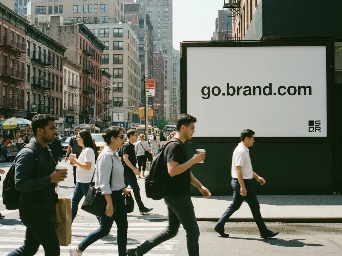 custom domain from SQR.co shown on a billboard