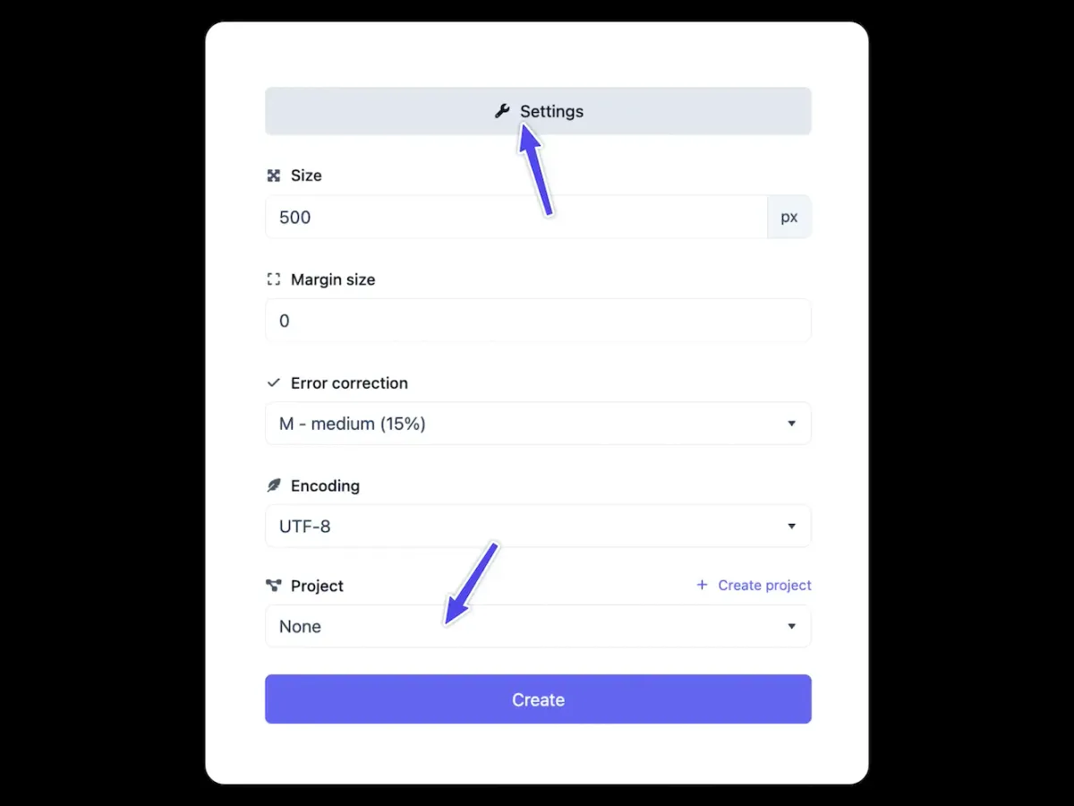 Connect QR codes to project