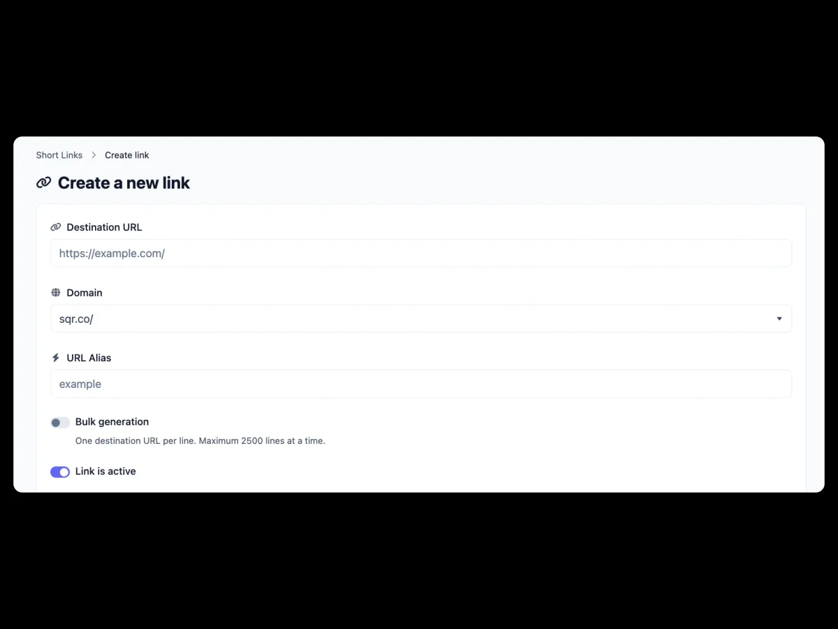 Create short link